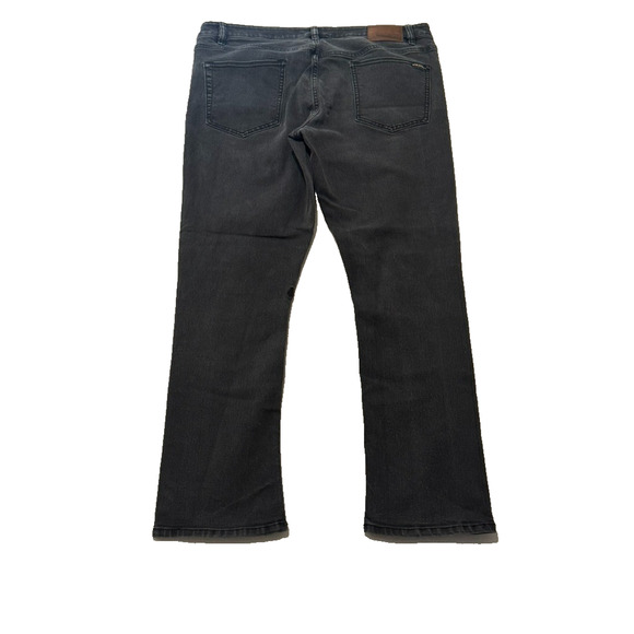 Volcom Vorta Slim Straight Jeans Mens 38x30 Faded Black Denim Zip Fly - Picture 7 of 9